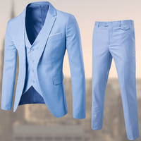 Miggy | Herren Anzug Komplett Set | Business Outfit in Hellblau