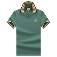 Konrad | Herren Poloshirt mit Karo-Kragen und Stickerei in Grün