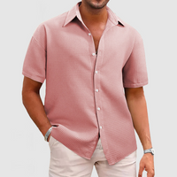 Warren | Herren Kurzarm Hemd | Button Down in Rosa