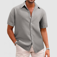 Warren | Herren Kurzarm Hemd | Button Down in Grau