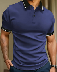 Ogie | Herren Kurzarm Poloshirt | Schwarz in Blau