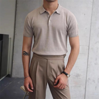 Brixter | Herren Kurzarm Poloshirt | Schwarz in Beige