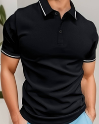Ogie | Herren Kurzarm Poloshirt | Schwarz in Schwarz