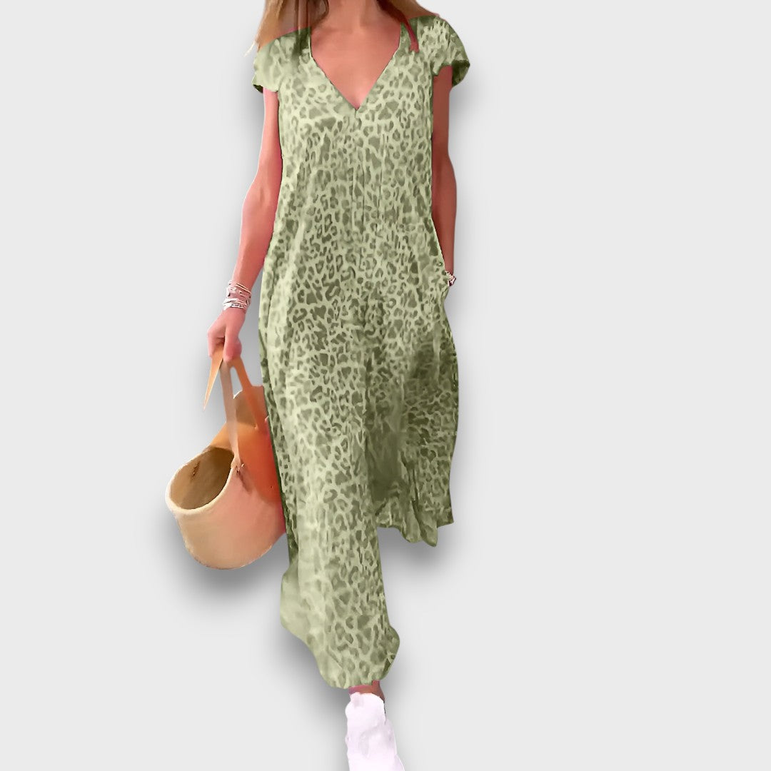 Elisiane – Fließendes Kleid mit V-Ausschnitt