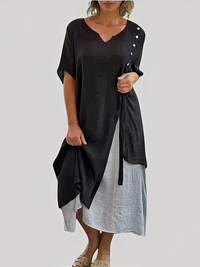 Lässiges Sommerkleid für Damen | Maxi in Schwarz