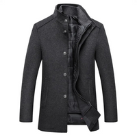 Jeremy | Herren Lang Trenchcoat | Warme Jacke in Grau