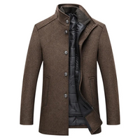 Jeremy | Herren Lang Trenchcoat | Warme Jacke in Braun