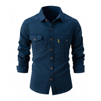 Reinier | Herren Freizeithemd | Langarm in Marineblau