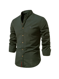 Wesley | Herren Slim-fit Hemd | Langarm in Armeegrün