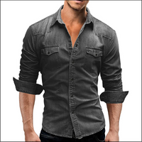 Gordon | Herren Langarm Hemd | Schwarz in Grau