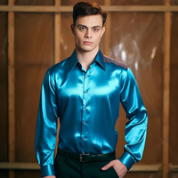Randal | Herren Langarm Hemd | Schwarz in Himmelblau