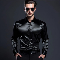 Randal | Herren Langarm Hemd | Schwarz in Schwarz