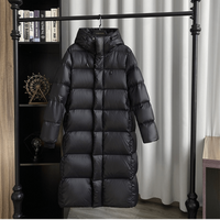 Meridith | Damen Lange Daunenjacke | Steppjacke Winter in Schwarz