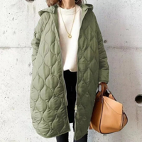 Anjanette | Damen Lange Steppjacke | Warme Daunenjacke in Hellgrün