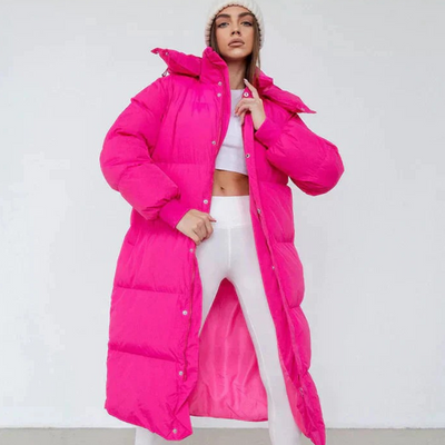 Lange warme Damen-Pufferjacke | Winter