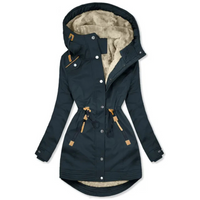 Jaymie | Damen Lange Winterjacke | Warme in Marineblau