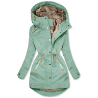 Jaymie | Damen Lange Winterjacke | Warme in Hellblau