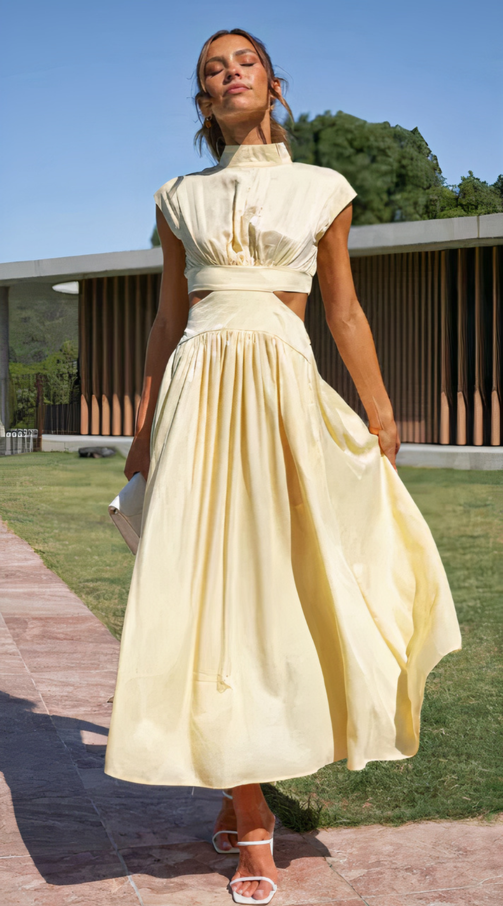 Langes Vintage-Kleid für Damen | Maxi