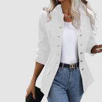 Lea | Damen Stilvoller Zweireihiger Blazer in Weiß
