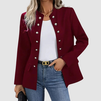 Lea | Damen Stilvoller Zweireihiger Blazer in Rot