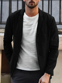 Evan | Herren Leicht Sommerjacke | Schwarz in Schwarz