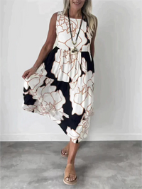 Maribeth | Leicht Sommerkleid | Midi in Weiß