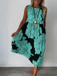 Maribeth | Leicht Sommerkleid | Midi in Grün