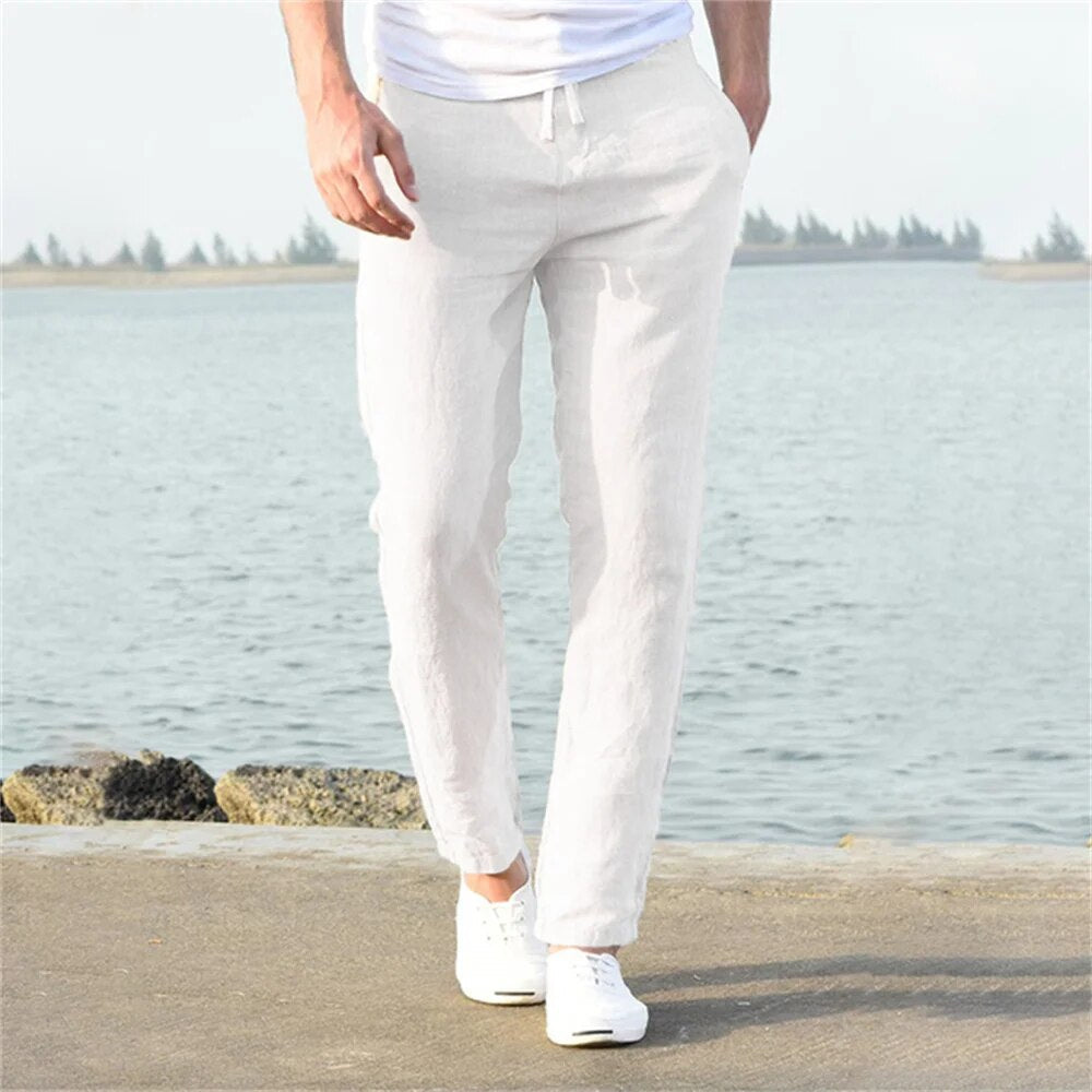 Rugal | Herren Leichte Sommerhose | Weiße