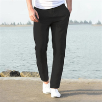 Rugal | Herren Leichte Sommerhose | Weiße in Schwarz