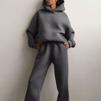 Lene | Zweiteiliges Jogging-Set mit Elastikbund in Grau