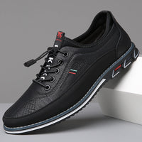 Lennox | Herren Oxford Schnürschuhe Leder Casual in Schwarz