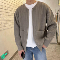 Leon | Herren Gemütliche Strickjacke in Khaki