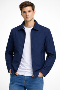 Leon | Herren Klassische Harrington Jacke in Blau
