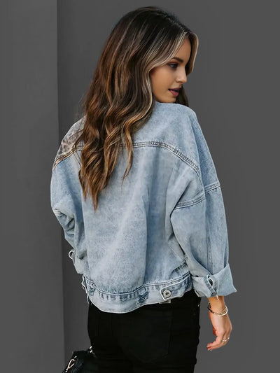 Leoparden-Denim-Jacke - Camille