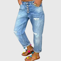 Lieselotte | High-Waist Straight Jeans in Blau