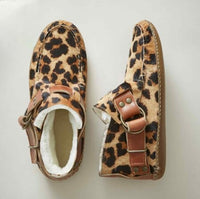 Gemusterte Damen-Loafers mit Schnallen – Bequeme und stylische Mokassins für den Alltag in Braun