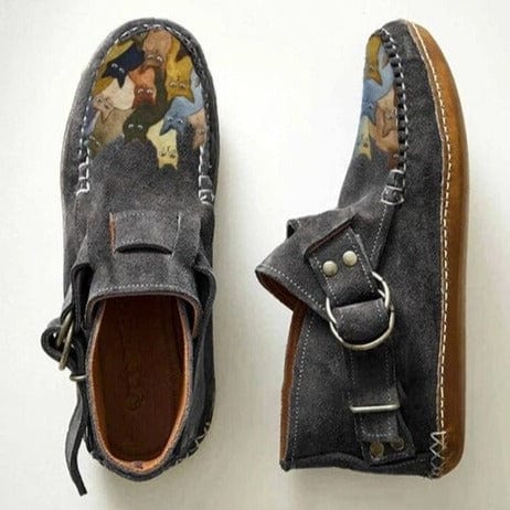 Gemusterte Damen-Loafers mit Schnallen – Bequeme und stylische Mokassins für den Alltag