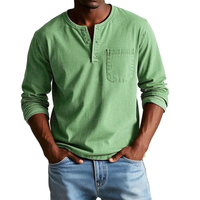 Ludwig | Herren Langarm Henley Shirt in Grün