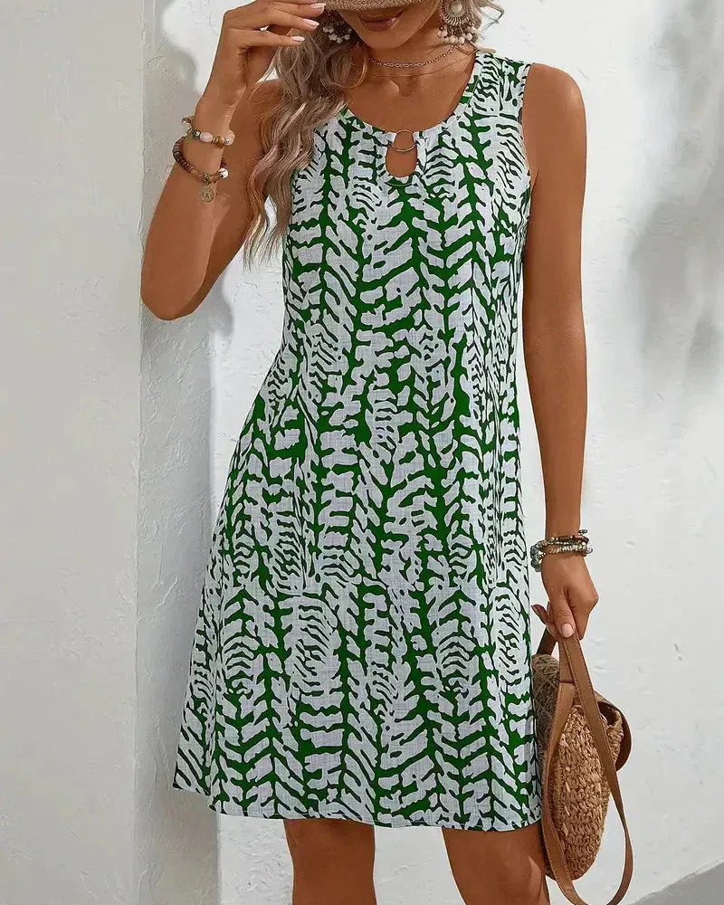 Luftiges ärmelloses Sommerkleid für Damen | Mini