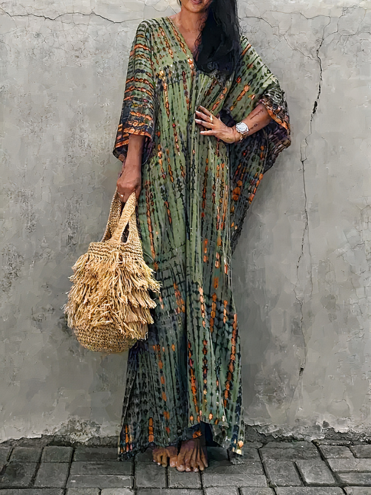 Luftiges Kaftan-Strandkleid für Damen | Maxi