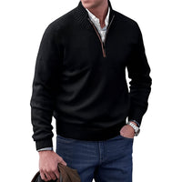 Lukas | Herren Zip Strickpullover in Schwarz