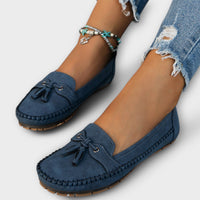 Luna | Wildleder Mokassin Loafer mit Quaste in Blau
