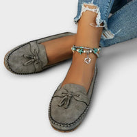 Luna | Wildleder Mokassin Loafer mit Quaste in Grau