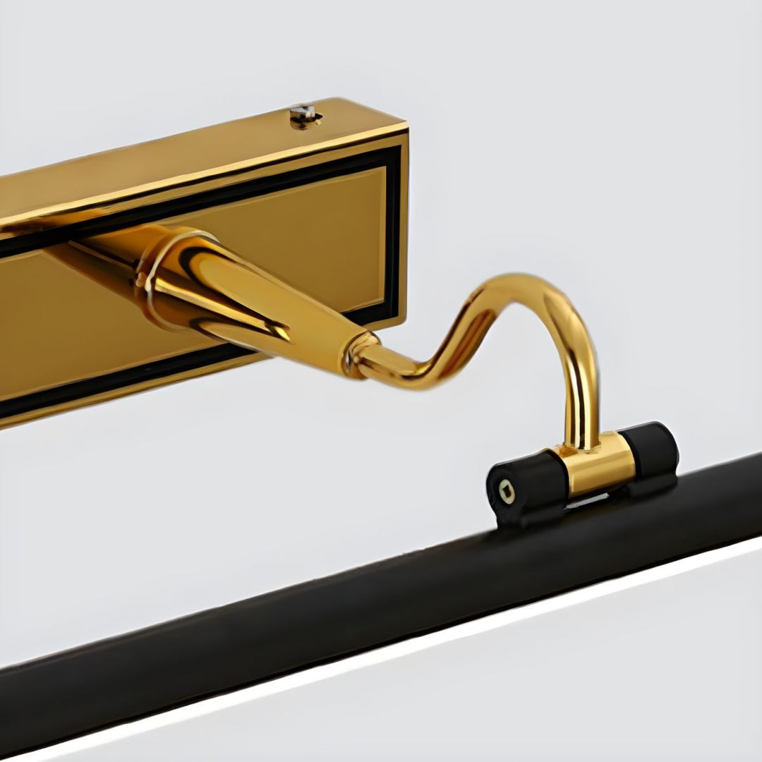 Luxuriöse Schwarz-Goldene Spiegelleuchte – LumoGold