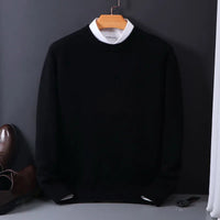 Simon | Herren Klassischer Kaschmirpullover in Schwarz