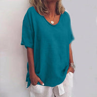 Beatrice | Damen Übergroß T-Shirt | Kurzarm in Meeresblau