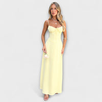 Alanis - Midi-Länge Kleid in Gelb