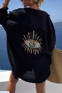 Samira - Leichtes Oversize-Shirt in Schwarz