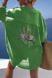 Samira - Leichtes Oversize-Shirt in Grün