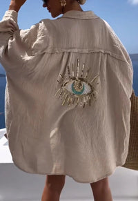 Samira - Leichtes Oversize-Shirt in Khaki